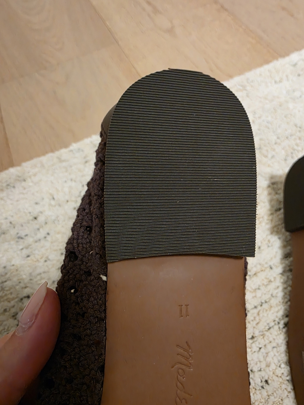 Madewell Mylie Crochet Ballet Flats Brown Size 11 - Picture 3 of 7